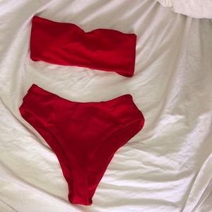 Red high waisted bikini Zaful
